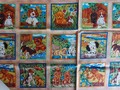 Tissu avec images chiens chiots