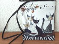 Rosina Wachtmeister petits sac bandoulière chats "Sepia"