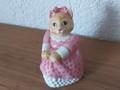 Vintage Boite chat en robe rose