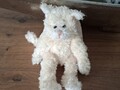Peluche chat Ange blanc écru