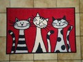 Tapis paillasson chats "Three Cats" lavable