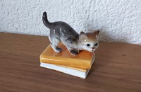 Petit chat vintage sur 2 livres
