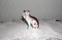 Petit chat blanc-brun Franklin Mint 4