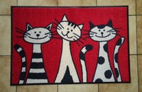 Tapis paillasson chats "Three Cats" lavable