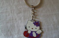 Porte-clés chat Hello Kitty lila