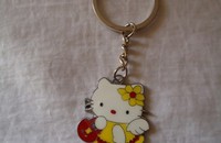 Porte-clés chat Hello Kitty jaune