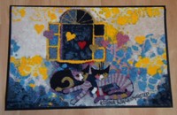 Rosina Wachtmeister tapis paillasson chats "Flying Hearts" lavable