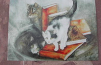 Carte postale d'art chats Dédé Moser Gehtt a möi