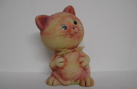 Tirelire chat terre cuite