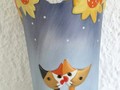 Rosina Wachtmeister vase "Chats avec tournesols"