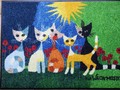 Rosina Wachtmeister tapis paillasson chats "Una bella compagnia" lavable