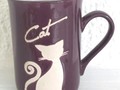 Tasse violet prune avec chat