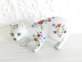 Petit chat Fanklin Mint avec fleurs 12