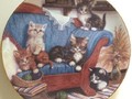 Assiette de collection chats "sur le sofa"