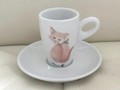 Tasse espresso avec chat peint main