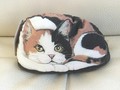 Coussin chat tricolor butoir de fenêtre