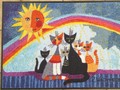 Rosina Wachtmeister tapis paillasson chats "Sunny family" lavable
