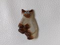 Broche gros chat beige 