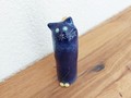 Tirelire chat en poterie bleu