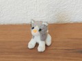 Petite peluche chat gris-blanc