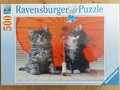 Puzzle Ravensburger chats 500 - Chatons sous l'ombrelle