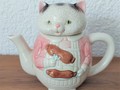 Vintage Théière chat avec saucisses