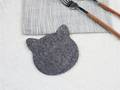  6 Sous-verres tête de chat gris