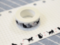 Ruban adhésif Masking Tape Washi avec chats noir