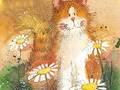 Alex Clark Dessous de verre Chat Cat and Daisies