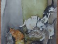 Carte postale d'art chats Dédé Moser E mi??