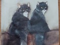 Carte postale d'art chats Dédé Moser Nui um sind prunt