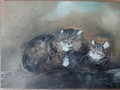 Carte postale d'art chats Dédé Moser Kitten, can happen to anyone
