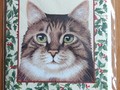 Carte pliante noël avec chat tigré