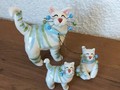 WhimsiClay Famille chat BLANCA