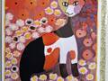 Rosina Wachtmeister chat carte pliante champ fleuri