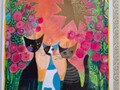 Rosina Wachtmeister chats carte pliante Jardin de roses