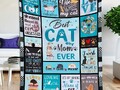 Couverture douce et légère turquoise avec chats 