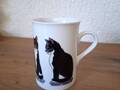 Tasse avec 4 chats noir et blanc