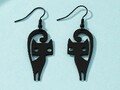 Boucles d'oreilles chats noir stylisés