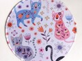 Tapis de souris d'ordinateur chats avec fleurs