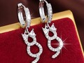 Boucles d'oreilles élégantes chats 