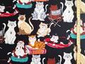 Tissu noir avec chats sympa
