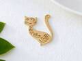 Broche chat bohème d'orée