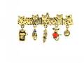 Broche 5 chats avec accessoires or jaune