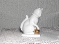 Petit chat blanc avec ball Franklin Mint 5