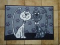 Tapis paillasson "2 chats amoureux" lavable