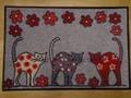 Tapis paillasson chats "Cat Parade" lavable