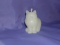 Bougie en cire d'abeille blanchie Petit chat assis