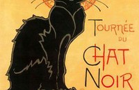 Essuie-verres "Tournée du chat noir" de Steinlen