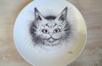 Assiette chats Albert Dubout "Portrait de chat"
